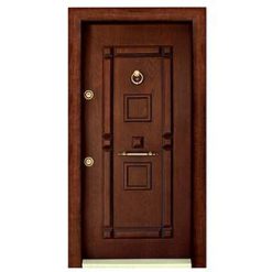 درب ضد سرقت کلاسیک دوبل با رنگ قهوه‌ای تیره- کد MA 322