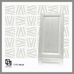 در کابینتی MDF روکش ممبران تک قاب سفید با رگه‌های نقره ای کلاسیک کد 03 