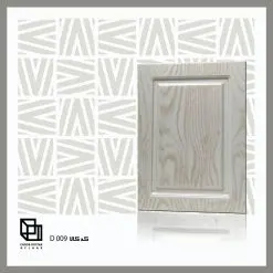 در کابینتی MDF روکش ممبران تک قاب سفید با رگه‌های طلایی کلاسیک کد 09 
