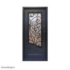 درب فلزی، درب حیاطی، درب حیاط، درب نفر رو، درب فرفوژه فلزی، درب لوکس فرفوژه فلزی تگ لنگه کد 506