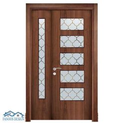 درب اطاق خواب کلاسیک شیشه خور کد MT3110