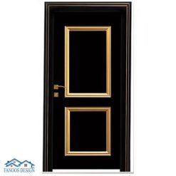 درب اتاق خواب مشکی طلایی با رنگ پلی اورتان کدMT168