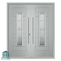 درب ورودی دولنگه شیشه خورکد 4020