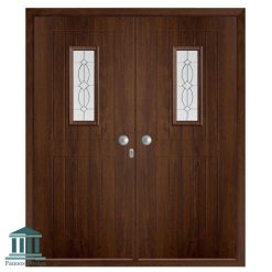 درب ورودی دولنگه شیشه خور کد 4006