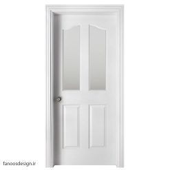 درب HDF ترک چهارقاب ابرویی نیم ویترین کد 9030