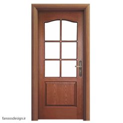 درب HDF ترک دو قاب نیم ویترین کد 9024