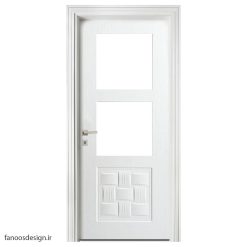 درب HDF ترک حصیری شیشه خور کد 9018