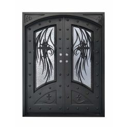 درب آهنی ورودی ساختمان دو لنگه فرفروژه کد 2080