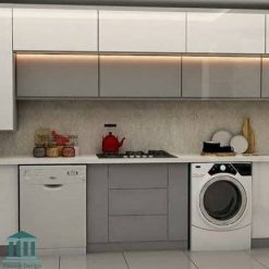 کابینت آشپزخانه نرکیبی هایگلاس و پی وی سی کد 0170
