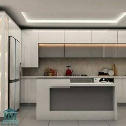 کابینت آشپزخانه نرکیبی هایگلاس و پی وی سی کد 0170