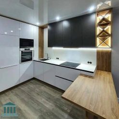 کابینت آشپزخانه ترکیبی ام دی اف وهایگلاس کد 0162