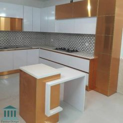 کابینت آشپزخانه ترکیبی هایگلاس و ام دی اف کد 0237