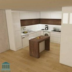 کابینت آشپزخانه ترکیبی ام دی اف و هایگلاس کد 0228