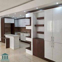 کابینت آشپزخانه ترکیبی ام دی اف و هایگلاس کد 0212