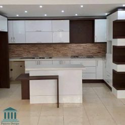 کابینت آشپزخانه ترکیبی ام دی اف و هایگلاس کد 0212