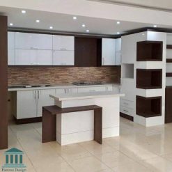 کابینت آشپزخانه ترکیبی ام دی اف و هایگلاس کد 0212