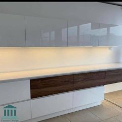 کابینت آشپزخانه ترکیبی ام دی اف و هایگلاس کد 0206