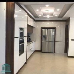 کابینت آشپزخانه ترکیبی ام دی اف و هایگلاس کد 0201