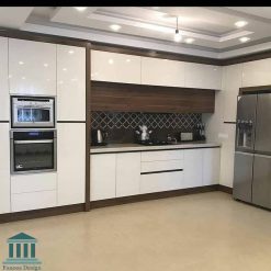 کابینت آشپزخانه ترکیبی ام دی اف و هایگلاس کد 0201