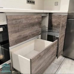 کابینت آشپزخانه ترکیبی پی وی سی و هایگلاس کد 0189