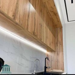 کابینت آشپزخانه ام دی اف جدید کد 0181 7 کابینت آشپزخانه ترکیبی هایگلاس و ام دی اف و کد 0181