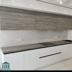 کابینت آشپزخانه ترکیبی ام دی اف و هایگلاس کد 0179