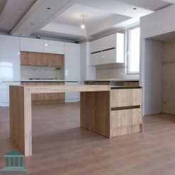 کابینت آشپزخانه ترکیبی هایگلاس و ام دی اف کد 0144