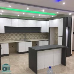 کابینت آشپزخانه ترکیبی هایگلاس و پی وی سی کد 0143