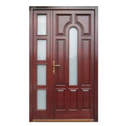 درب چوبی کلاسیک 1.5 لنگه مدل کسری شیشه خور 21006