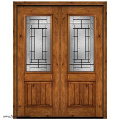 درب لابی تمام چوب دو لنگه مدل 21019