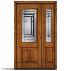 درب لابی تمام چوب یک و نیم لنگه لنگه مدل 21018