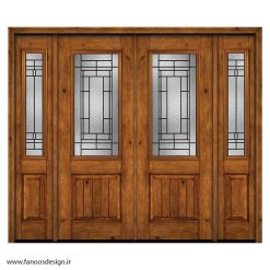 درب لابی تمام چوب چهار لنگه لنگه مدل 21014