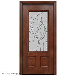 درب لابی تمام چوب تک لنگه گردویی کد 21027