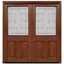 درب لابی تمام چوب دو لنگه گردویی کد 21029