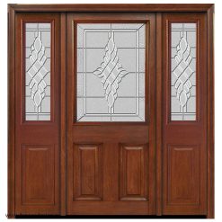 درب لابی تمام چوب سه لنگه گردویی کد 21030