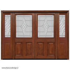 درب لابی تمام چوب چهار لنگه گردویی کد 21031