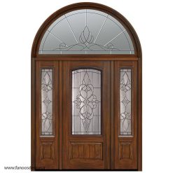 درب لابی تمام چوب سه لنگه هلال گردویی کد 21033