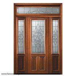 درب لابی چوبی سه لنگه با کتیبه کد 21077