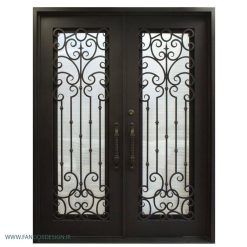 درب فرفورژه فلزی دو لنگه ویلایی کد 2106