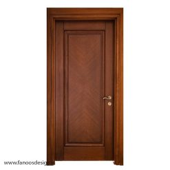 درب چوبی روکش بلوط جناقی تک قاب کد 6121