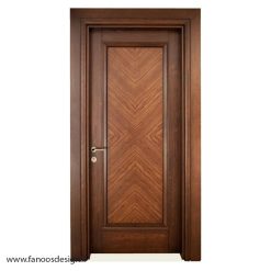 درب چوبی اتاق خواب جدید روکش بلوط جناقی کد 6115