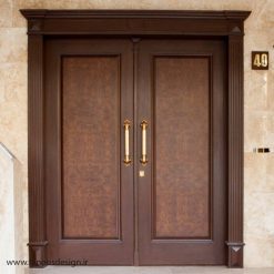درب چوبی ورودی منزل تک قاب ریشه کد 6123