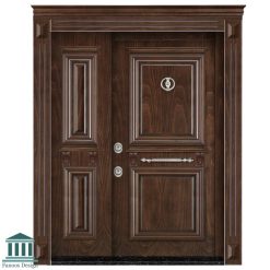 درب ضد سرقت لوکس یک و نیم لنگه روکش راش کد 6063