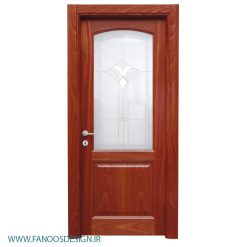 درب کلاسیک چوبی شیشه خور کد 40201