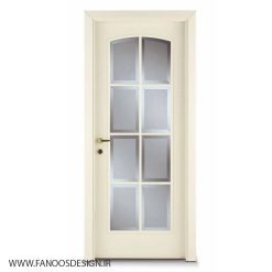 درب چوبی اتاق خواب شیشه خور کد 4074