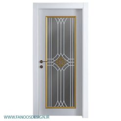 درب کلاسیک چوبی شیشه خور کد 40204