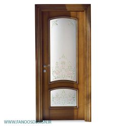 درب کلاسیک چوبی شیشه خور کد 40203