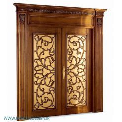 در چوبی ورودی لوکس روکش گردو کد 4091