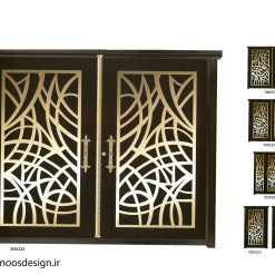 درب باغ فلزی دولنگه CNC کد 2273