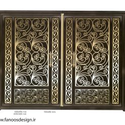درب دولنگه حیاط فلزی CNC کد 2266